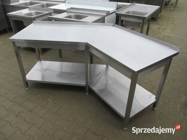 Stół Gastronomiczny Z Półką Narożnikowy Skośny Ostrów Wielkopolski