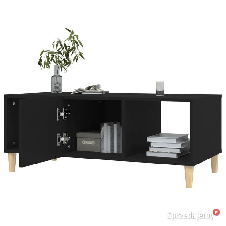 Stolik kawowy czarny 102x50x40 materiał Warszawa