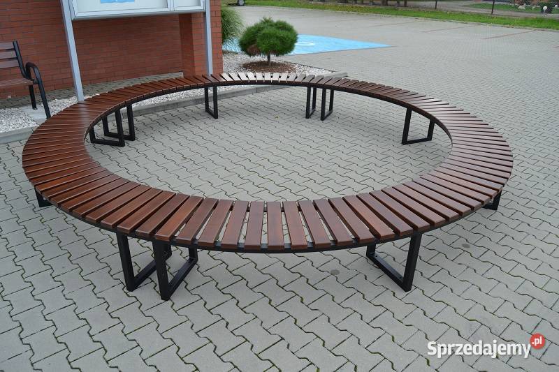 Ławka stalowa miejska półokrągła loft bez Radawnica
