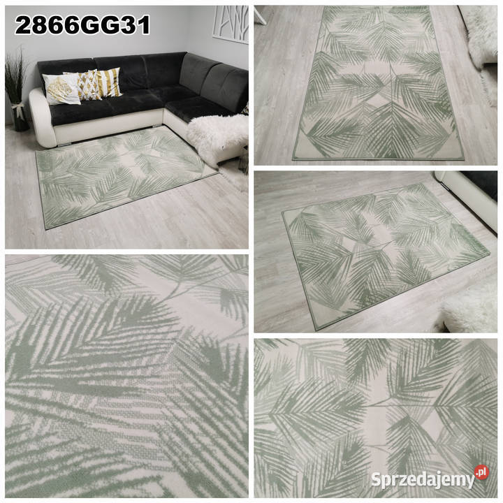 DYWAN 140X200 IDEA LIŚĆ ZIELONY GĘSTY WŁOS Białystok