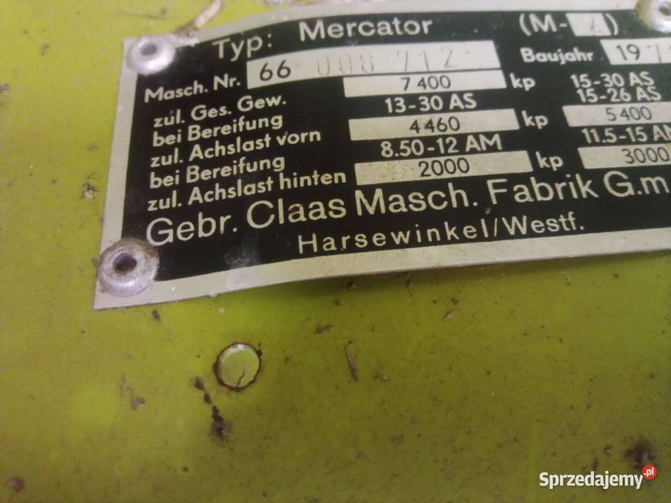 Kombaj na części Claas Mercator Rossosz