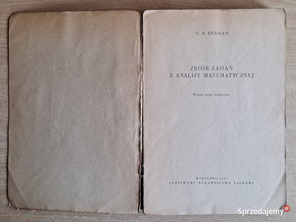 G N Berman Zbiór zadań z analizy matematycznej Cieszyn sprzedam
