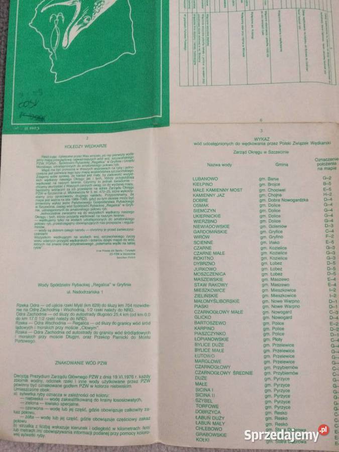 195 Mapa Wód Wędkarskich wojSzczecińskiego