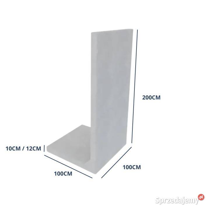 Mur Ogrodzeniowy 200cmx100 Beton Gdów