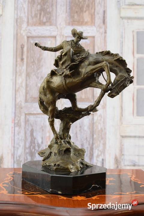 Kowboj na Koniu Dziki Zachód Rodeo Figura Rzeźba Kraków