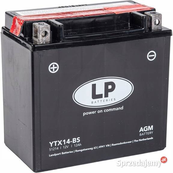 Akumulator motocyklowy Landport YTX14BS 12V 12A Akumulatory motocyklowe Ostrowiec Świętokrzyski