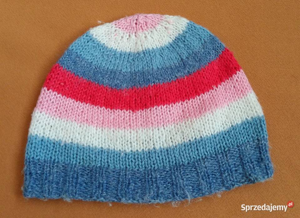 Czapka wełnianazimowa ręcznie robiona kolorowa łódzkie