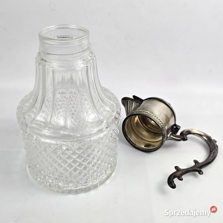 Karafka dzbanek z platerowanym okuciem Italia Bronisze