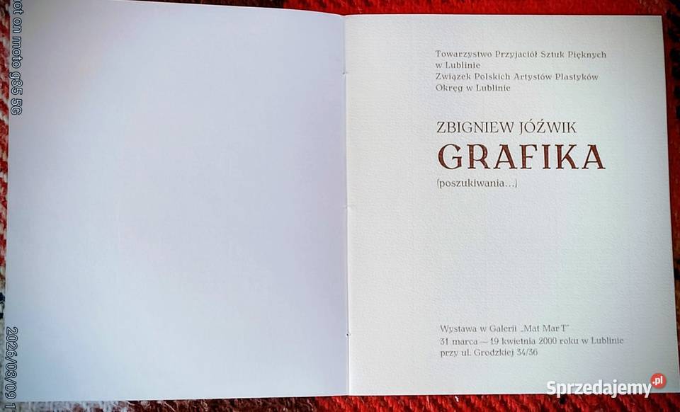 Katalog wystawy grafik ZbJóźwika z 2000r Bychawka Trzecia