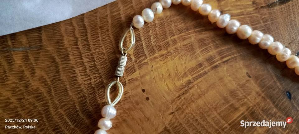 Naszyjnik z pereł chodowlanych Pozostałe opolskie Paczków