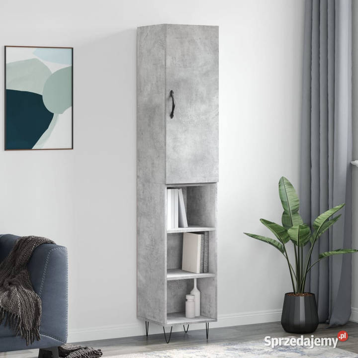 Wysoka szafka szarość betonu 345x34x180 Warszawa sprzedam