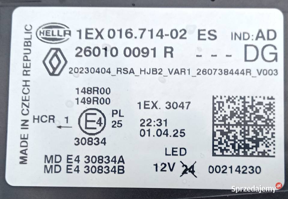 Renault Captur II Lift Symbioz Full Led osobowe Oświetlenie wielkopolskie
