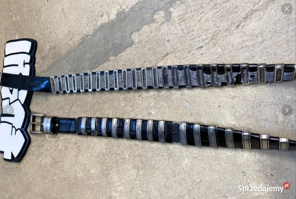 Unikatowy Prestiżowy SkóraMetal Pasek Włoski Poraj