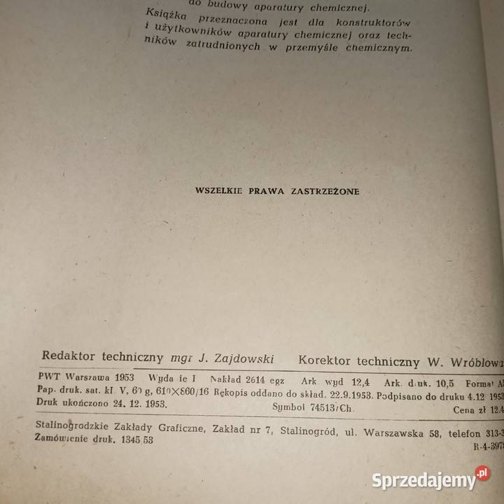 Tworzywa sztuczne w aparaturze chemicznej tradycyjny podręcznik Warszawa