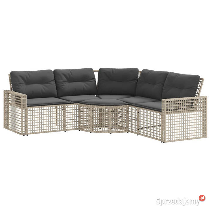 Narożna sofa ogrodowa z poduszkami i podnóżkiem Meble ogrodowe Warszawa sprzedam