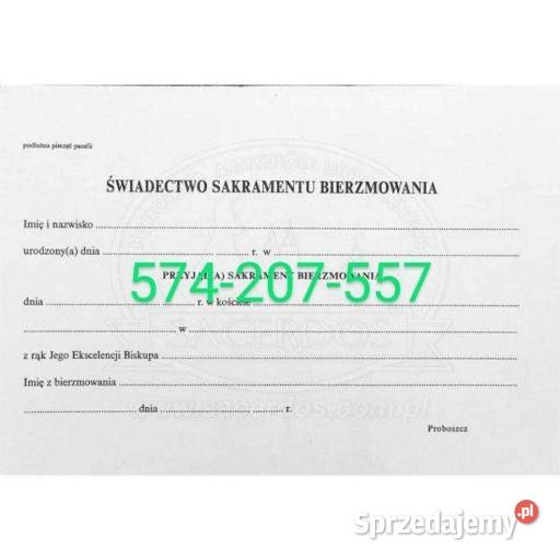 Pomoc w uzyskaniu bierzmowania zaświadczenia Łódź