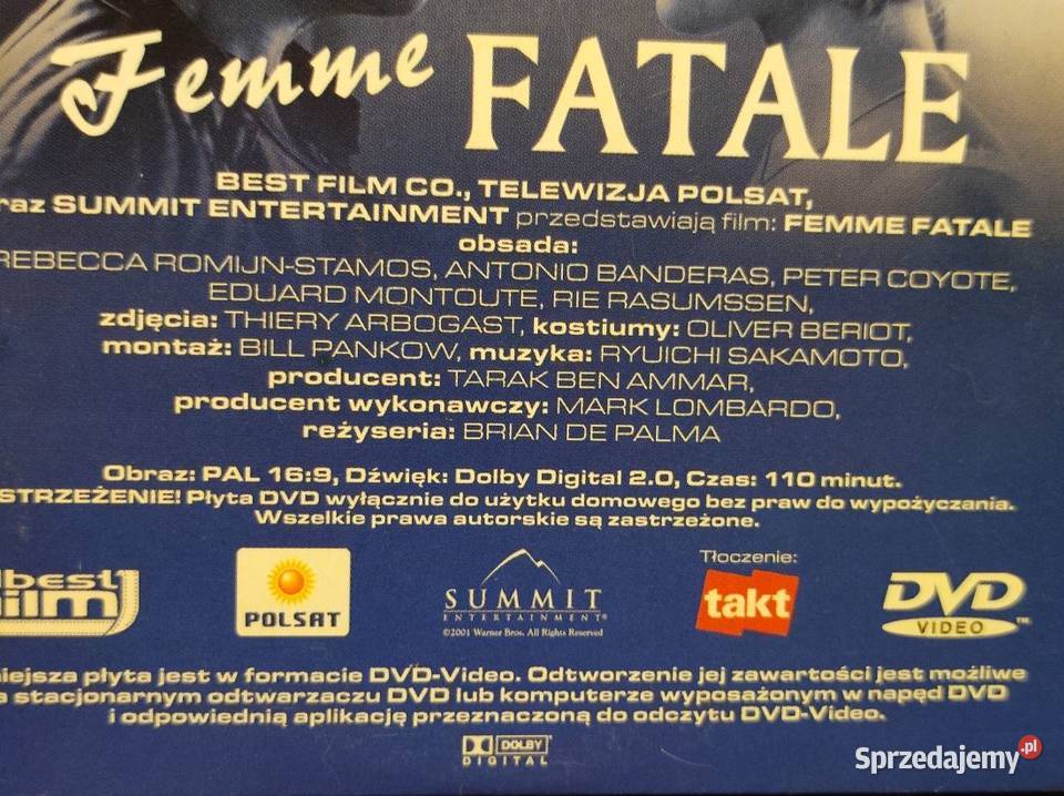Femme Fatale 2002 Antonio Banderas film dvd dramat Kielce