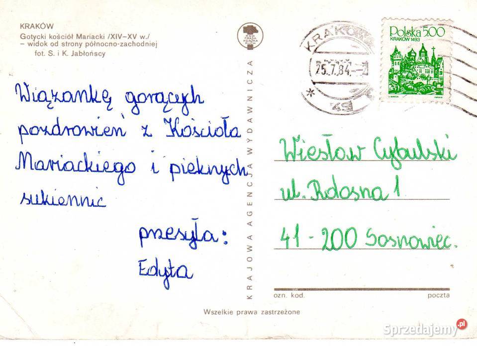 KRAKÓW GOTYCKI KOŚCIÓŁ MARIACKI Krynki sprzedam