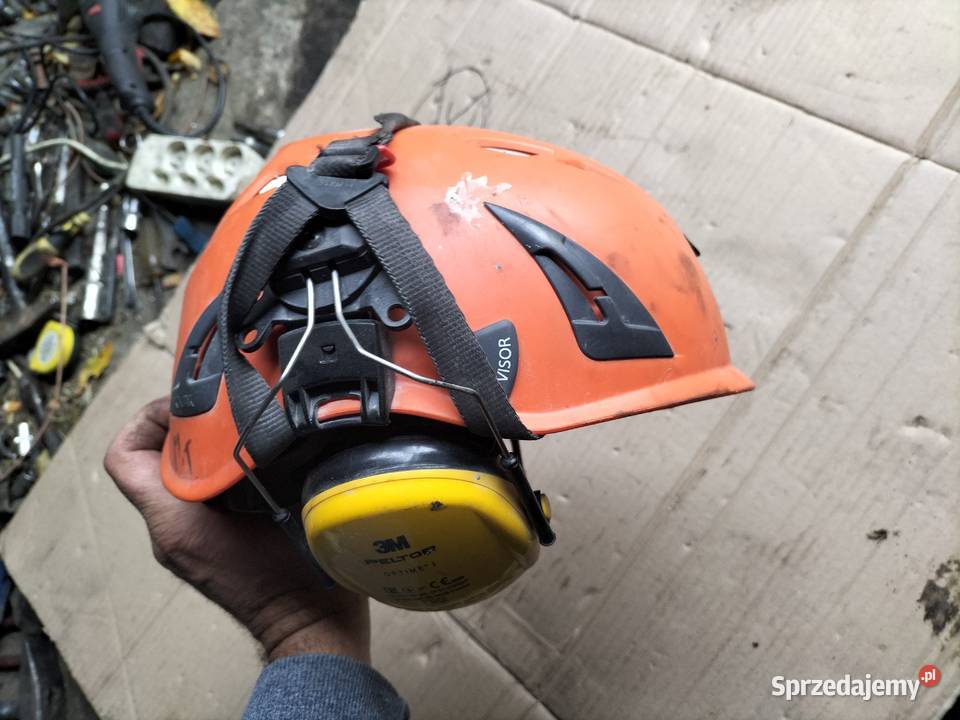 KASK OCHRONY POMARAŃCZOWY NA GŁOWĘ SŁUCHAWKI Kamień-Kolonia sprzedam