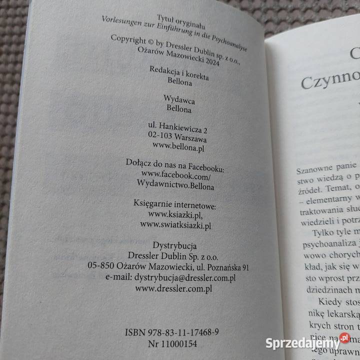 Zygmunt Freud Wstęp do psychoanalizy filozofia, historia filozofii małopolskie Kraków