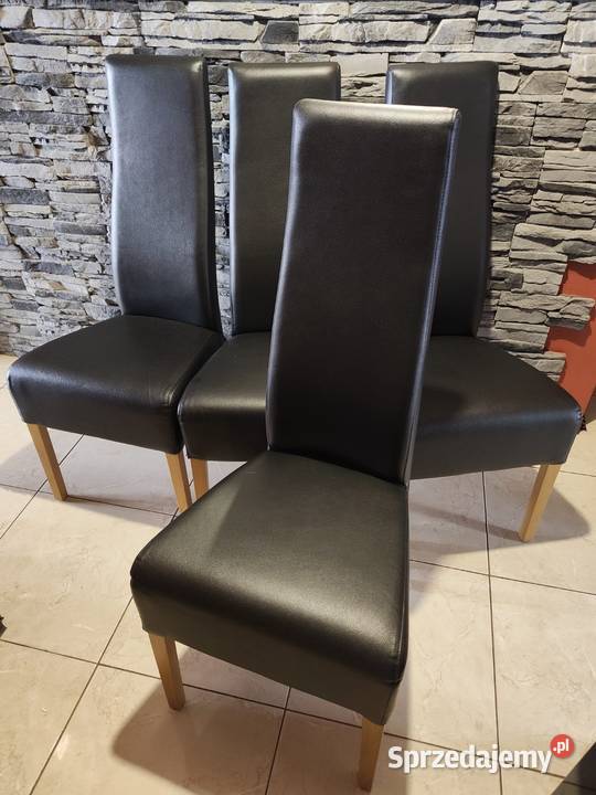 Zestaw stół szklany i 4 eleganckie czarne sprzedam