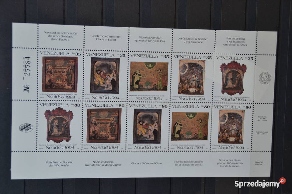 Znaczki Papież Jan Pawel II Wenezuela VII Ks Sobótka