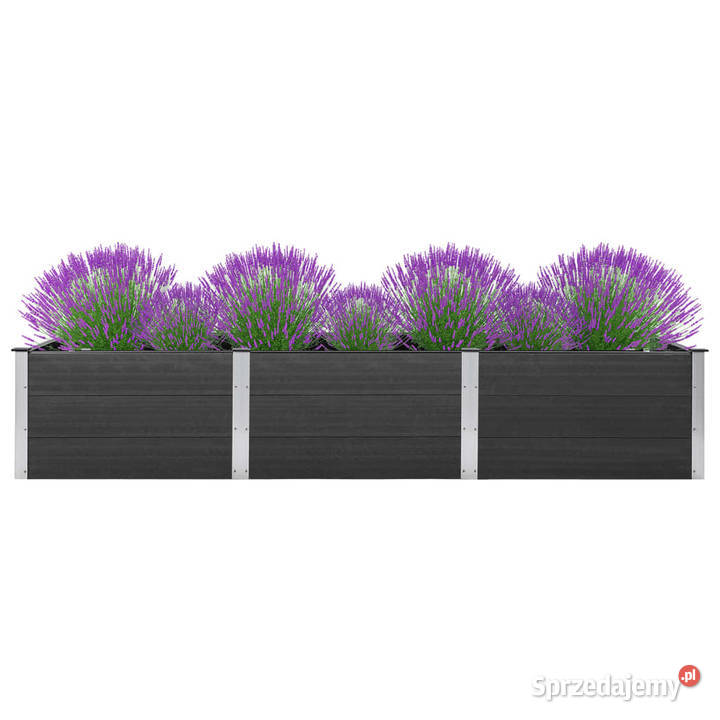 Podwyższona donica ogrodowa szara 300 x 100 x 54 Warszawa