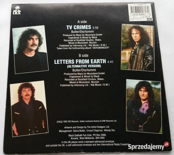 Black Sabbath TV Crimes 7zUK limitowana poster 1 Kraków