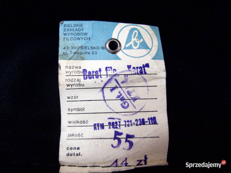 Beret filcowy produkcja polska PRL Bielsko Biała Łódź