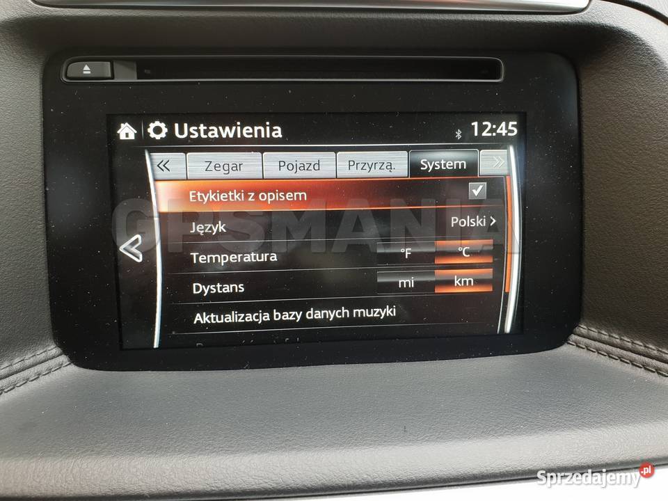 Polskie menu MAZDA konwersja USA mapa Mazda 2 3 łódzkie Pabianice