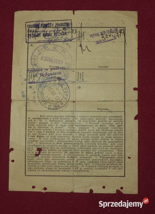 PKP bilet kartonikowy Lwów rozkład jazdy