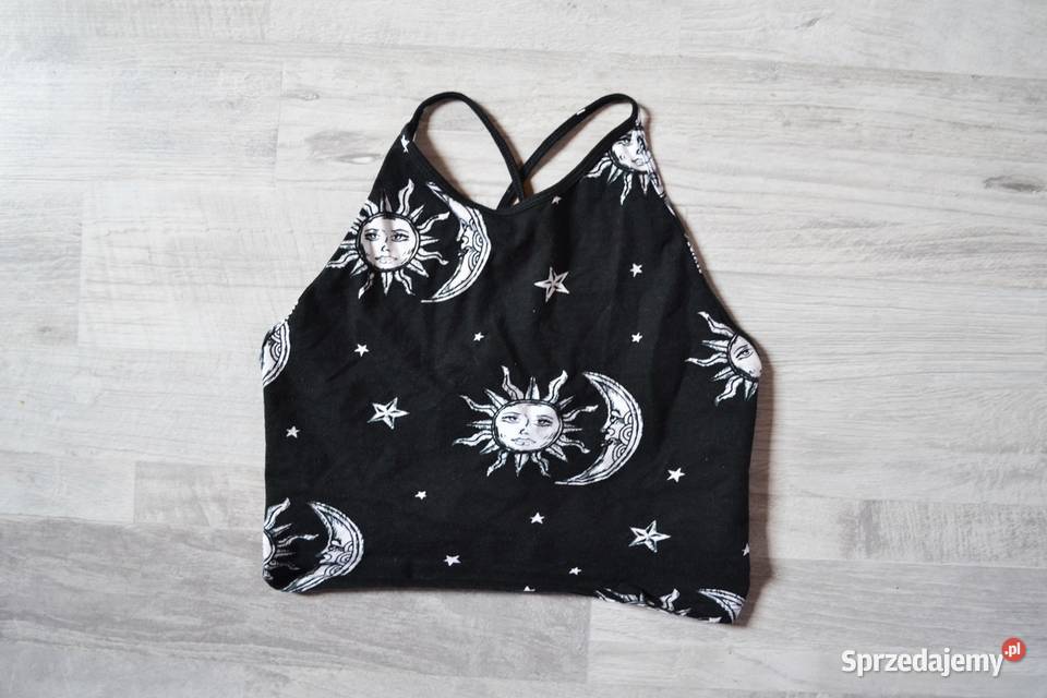 Crop top koszulka XS słońce i księżyc gwiazda Toruń