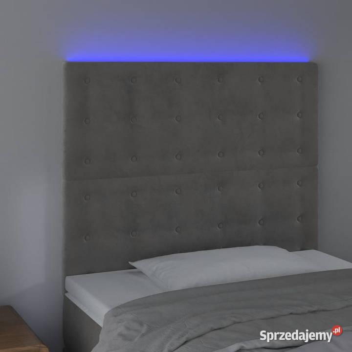 Zagłówek do łóżka z LED jasnoszary 80x5x118128 Warszawa