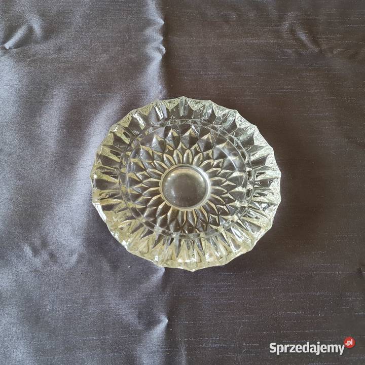 Popielniczka z grubego szkła okres PRLu Warszawa