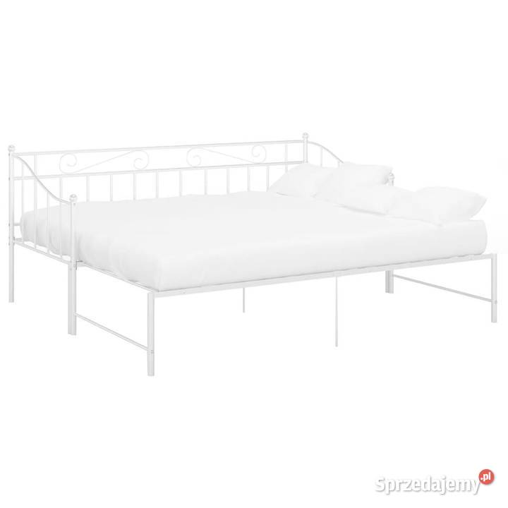 Sofa z wysuwaną ramą łóżka biała metalowa 90x200 Warszawa sprzedam