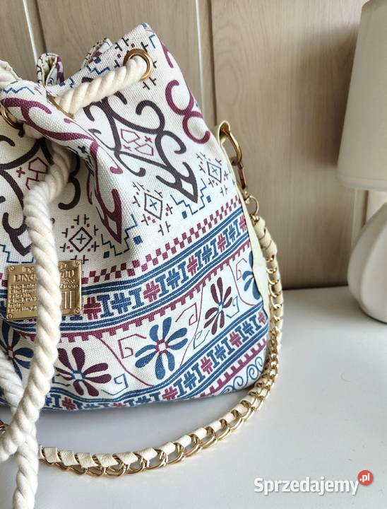 Mała torebka worek na lato wzór boho bohemian Torby i torebki Szczecin