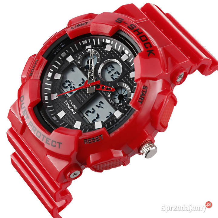 Zegarek elektroniczno analogowy GSHOCK czerwony Warszawa