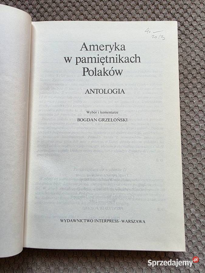 Ameryka w pamiętnikach Polaków Antologia małopolskie Kraków sprzedam