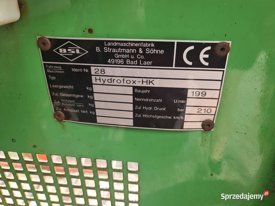 Wycinak do kiszonki Strautmann Hydrofox nieuszkodzony Korfantów
