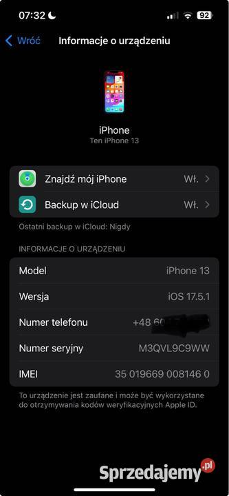 iPhone 13 256 GB midnight Trzcianka
