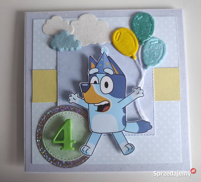 Kartka ręcznie robiona na urodziny Blue Łódź