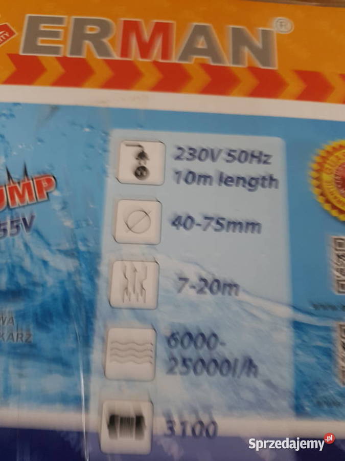 Pompa do szamba z rozdrabniaczem erman 3100W Głogowa sprzedam