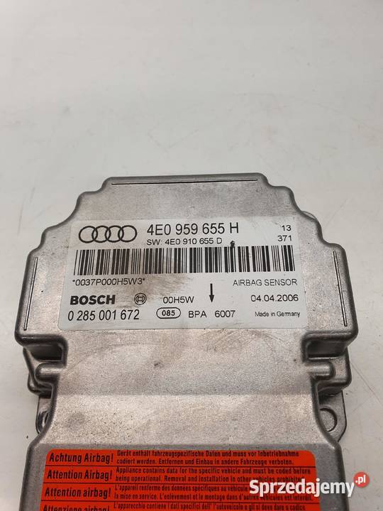 SENSOR PODUSZEK AIR BAG AUDI A8 D3 4E0959655H osobowe Przystajń