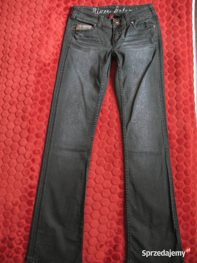 Spodnie damskie jeans 36 S biodra 92 River czarny Siedlce sprzedam