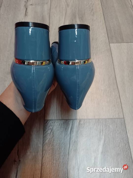 40 Niebieskie szare czółenka wieczorowe z małopolskie Kraków