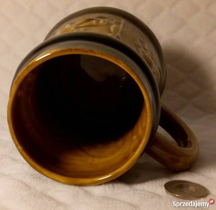 Porcelanowy szkliwiony Kufel brązowy 125 Rogoźnik