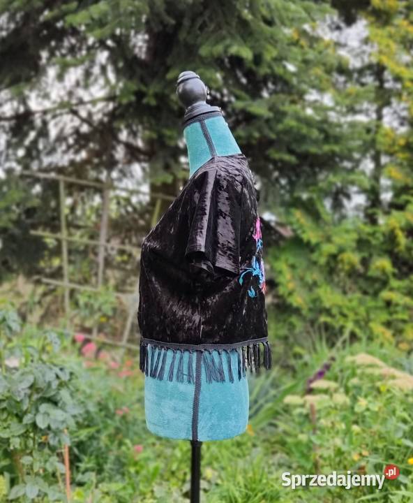 Bolerko kamizelka Lindex dzarna welur aksamit XS