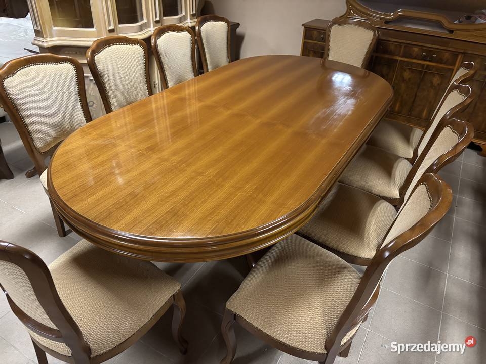 Włoski Stylowy Zestaw Stół 10 Krzeseł Meble Stoły z krzesłami