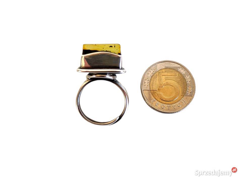 7383 Piękny Okazały Pierścionek z Bursztynem Kędzierzyn-Koźle