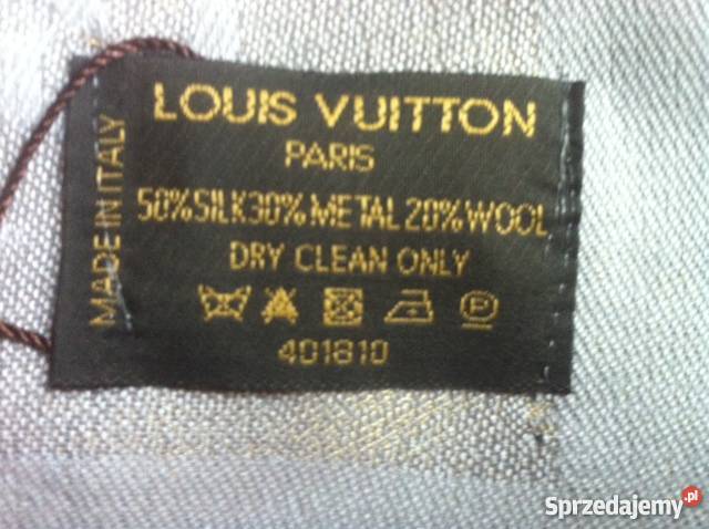 LOUIS VUITTON CHUSTA SZARA ZE ZŁOTYM Dla kobiet Dodatki Warszawa